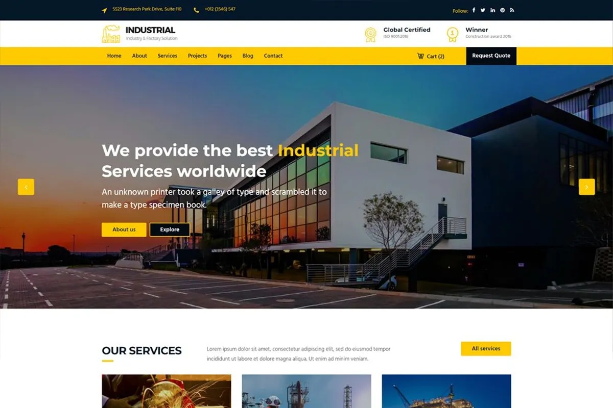 وبسایت صنعتی مدرن