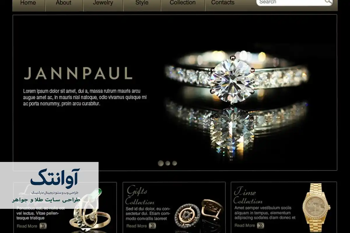 طراحی سایت طلا و جواهر